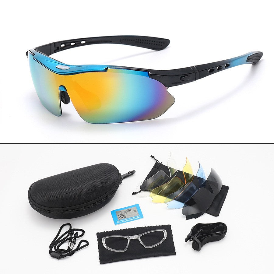 New 5 Lens Set Polarized Tactical Goggles Men Outdoor Sports Windproof Dustproof Climbing Glasses Safety Protective Glasses