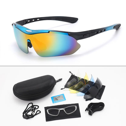 New 5 Lens Set Polarized Tactical Goggles Men Outdoor Sports Windproof Dustproof Climbing Glasses Safety Protective Glasses