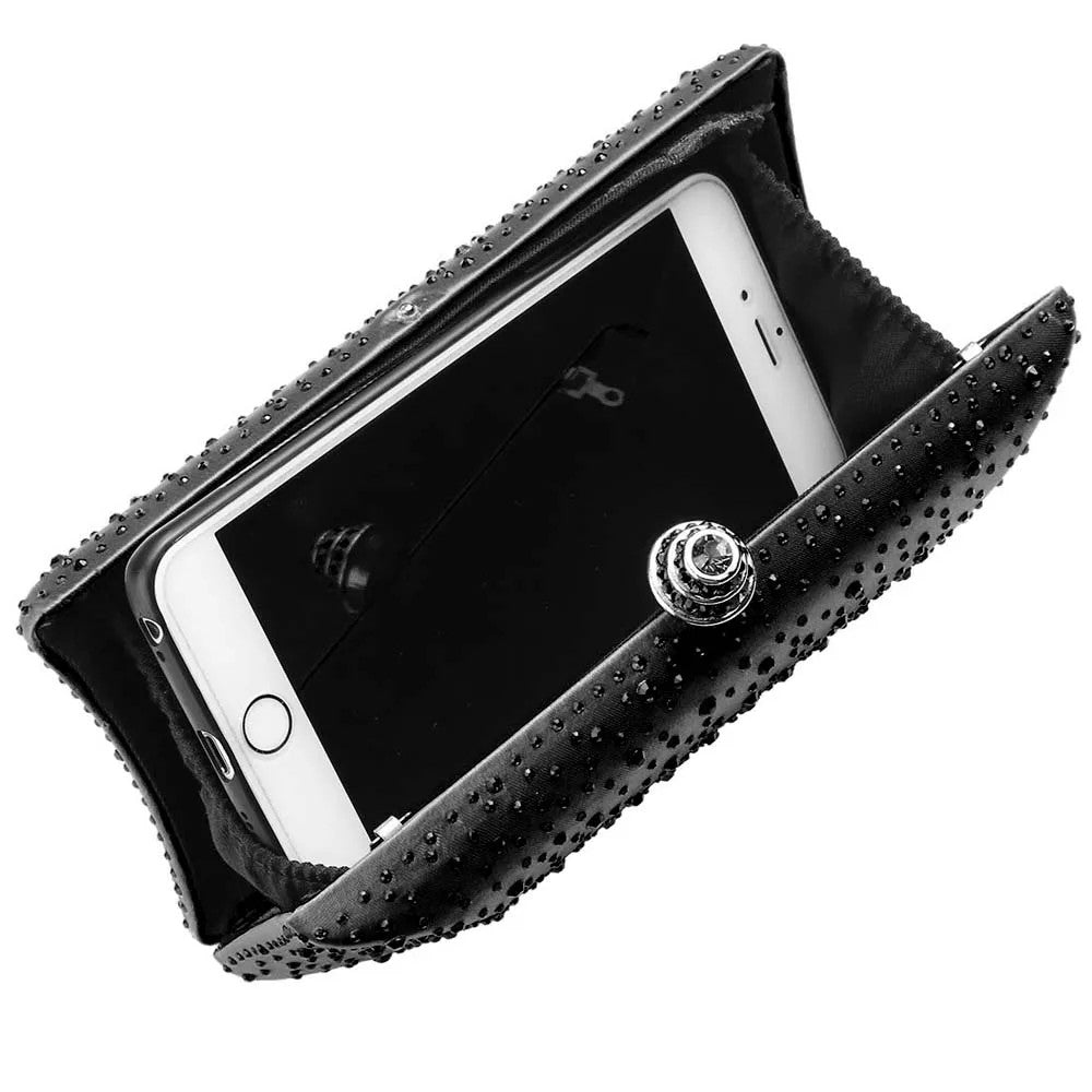 Fashion Luxury Rhinestone Clutch Handbag For Women Wedding Shoulder Party Crossbody Chain Bag Ladies Evening Dinner Purses Green