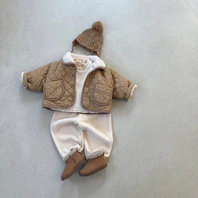 2025 Winter New Girls Warm Activewear Set Children Casual Sportswear Baby Girl Heart Sweatshirt + Pants 2pcs Suit Fleece Outfits