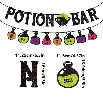 Halloween potions banner, Halloween party decoration, medicine bottle banner, outdoor garden decoration, Halloween decoration