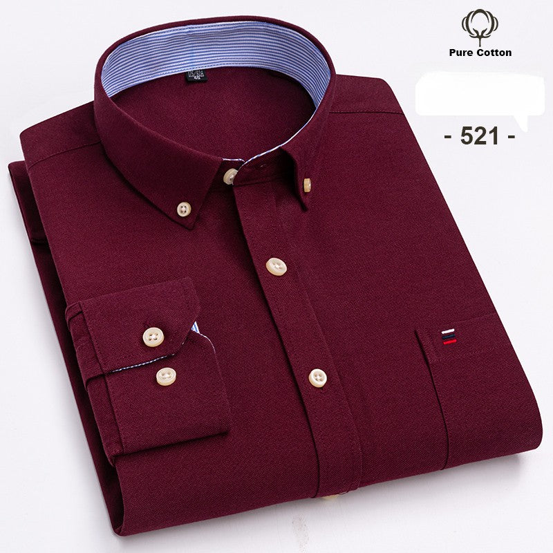 over size 7XL100%Cotton Oxford long-sleeve shirts for men slim fit formal plain shirt office white clothes elegant business tops