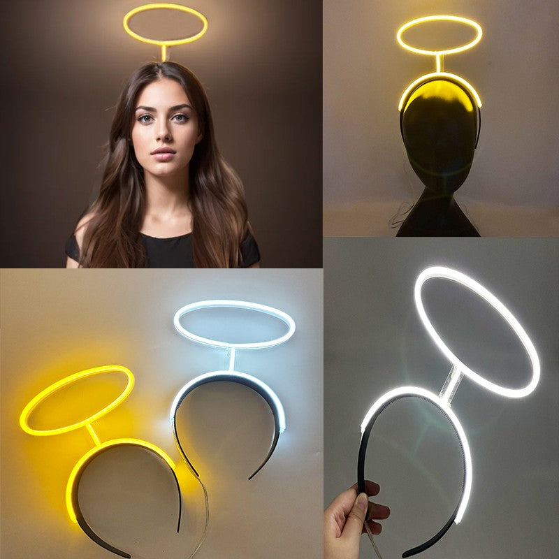 Costume Cosplay Headbands Angel Halo Neon Light Luminous Headband Glow For Night