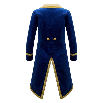 Boys Girls Prince Tuxedo Jacket Turn-Down Collar Coat Halloween Masquerade Theme Party Cosplay Costume Birthday Party Tailcoat