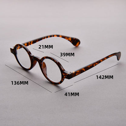Vintage Round Frame Reading Glasses For Women's Anti Blue Light Eyeglasses For Men Diopters +1+1.5+2+2.5