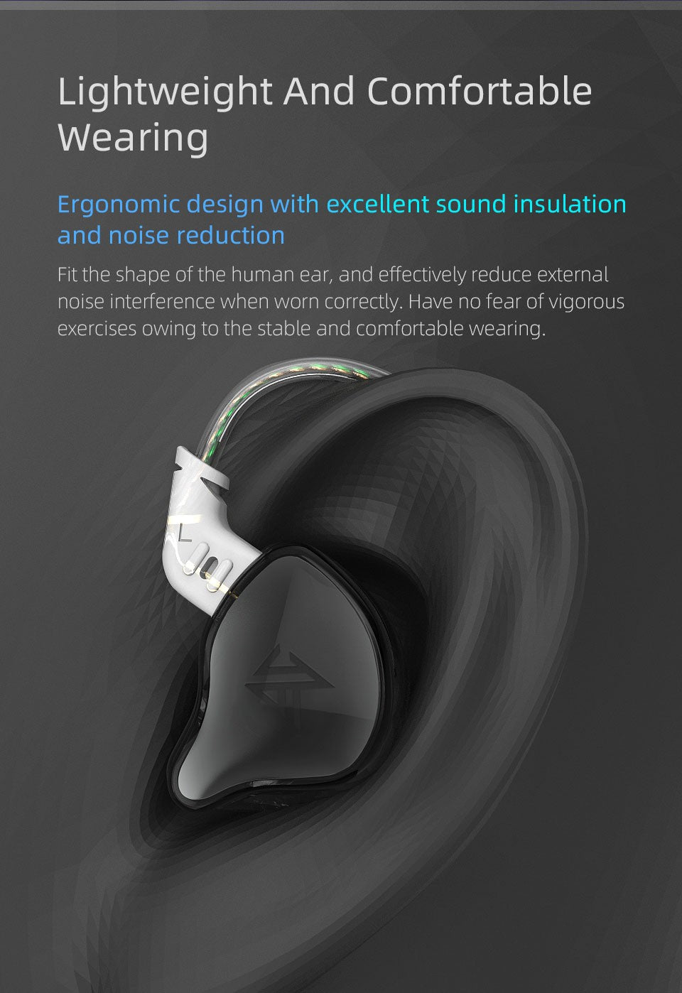 KZ EDC  EDCX Wired Headset Hanging In Ear Earbuds Headphones With Microphone Game Sport Monitor Noice Cancelling Earphones