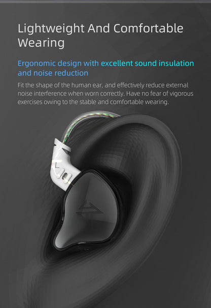 KZ EDC  EDCX Wired Headset Hanging In Ear Earbuds Headphones With Microphone Game Sport Monitor Noice Cancelling Earphones