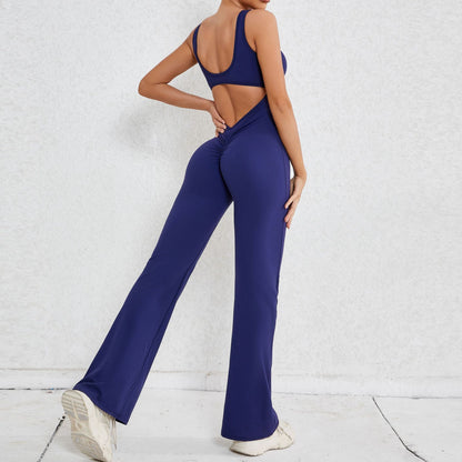Sexy Back V Yoga Jumpsuit Women Women Sports Jumpsuit Fitness Rompers Training Yoga Suit Sportswear Stretch Workout Bodysuits