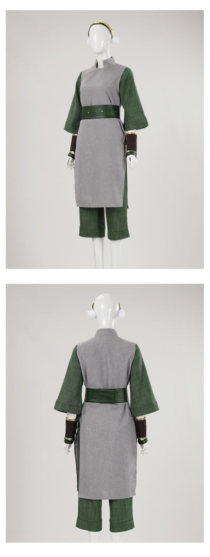 Toph Beifong Cosplay Costume Avatar of Last Airbender Live-action Gray Uniform Vest Tops Pants Outfits Halloween Carnival Suits