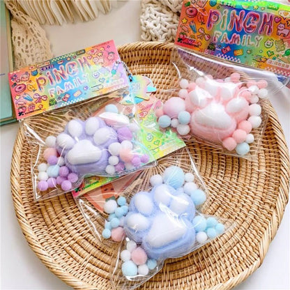 Dropshipping Fidget Toy Mini Squishy Toys Kawaii Plush Soft Cat Paw Transparent Silicone Cube Stress Relief Squeeze Toy