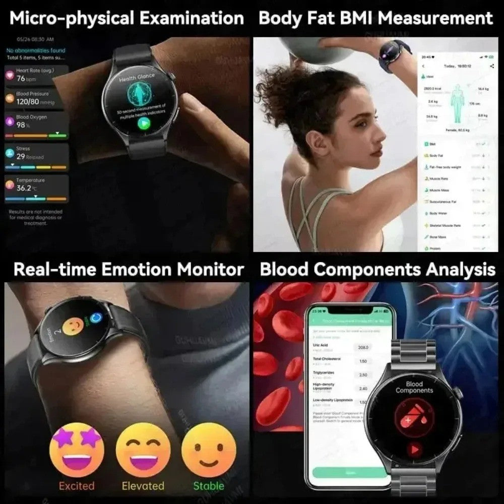 XIAOMI 704505 Novo Smartwatch ECG+PPG Preciso Ácido Úrico Lipídios Pressão Análise Corporal Smartwatch Masculino Chamada BT NFC