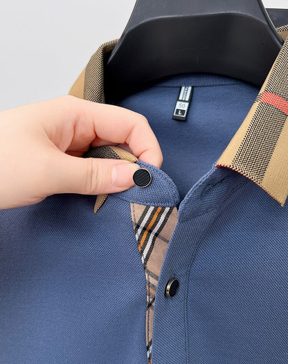 High end brand embroidered men's short sleeved pocket design polo shirt, summer new cool and breathable cotton casual T-shirt