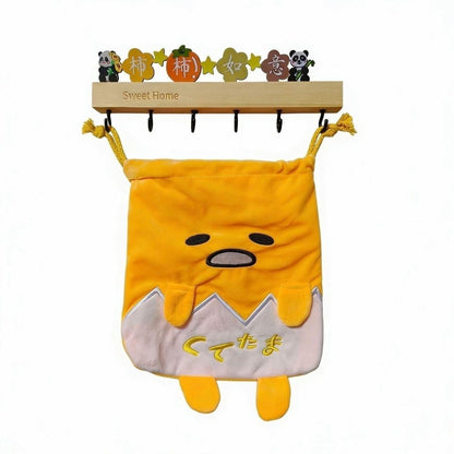 20Cm Gudetama Pom Pom Purin Plush Velvet Single-Layer Drawstring Pocket Halloween Candy Packaging Bag Girl's Cosmetics Dust Bag