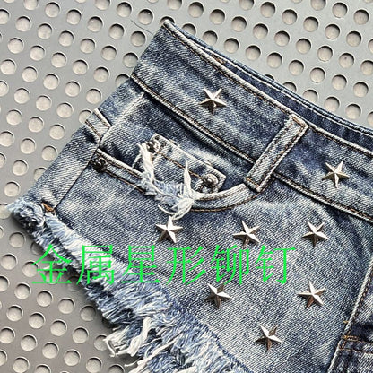 Slimming Skinny Denim Hot Pants - Vintage Wash Ultra Low-Rise Distressed Y2K Sexy Shorts for Baddie Street Style