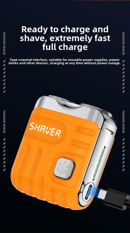 Waterproof Electric Smart Shaver Travel Razor Mini Dual Blade Shaver Men Shaver Portable Beard Trimmer Remover Rechargeable