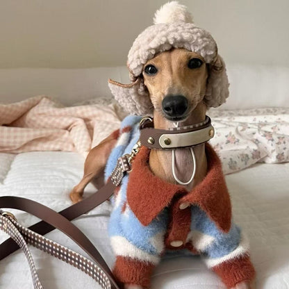 Suéter para Cães Bloqueado por Cores Suéter Listrado para Cães Roupas de Inverno Quentes para Cães Pequenos e Médios Filhotes Bichon Teddy Roupas Quentes para Animais de Estimação