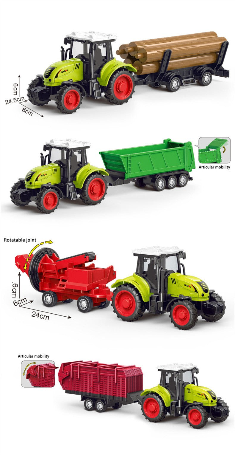 Farm Tractor Truck Tractor Inertia Car Transport Pulverizer Model Baby Car Boy Toy Engineering Car Childrens Educational Toys