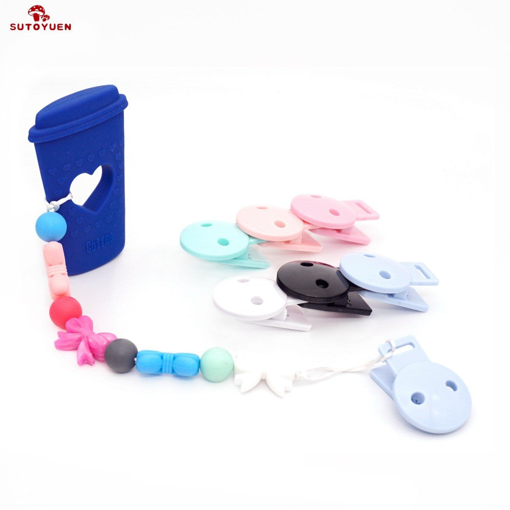 Sutoyuen 20pcs Round Head Pacifier Clip Soother Holder For DIY Beads Baby Dummy Chain Plastic Pacifier Clips Baby Accessories