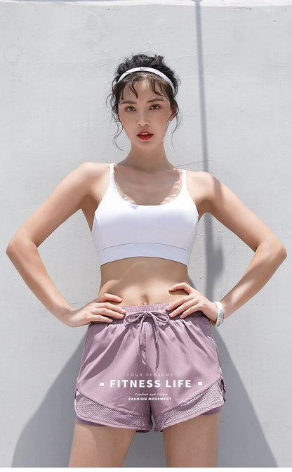 Summer sports shorts, women's loose casual anti-walking, light speed drying, high-waisted running, fitness, yoga, thin, breathab