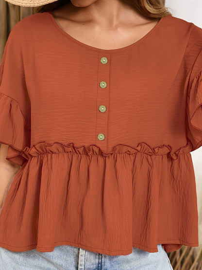 Light brown Women's plus size shirt summer chic elegant shirt casual women's fashionable shirt Light brown