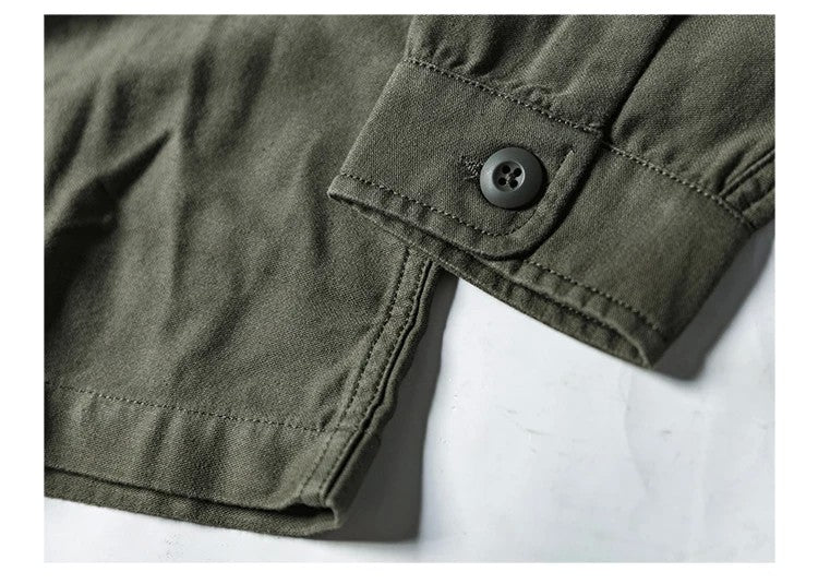NON STOCK OG-107 Vietnam War Long Sleeve Shirt Cotton Satin Military Style Overshirt