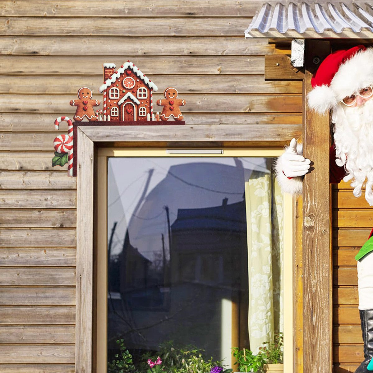 Christmas Gingerbread Man Wooden Door Frame Decoration Merry Christmas Decor for Home 2025 Navidad Xmas Ornament New Year 2026