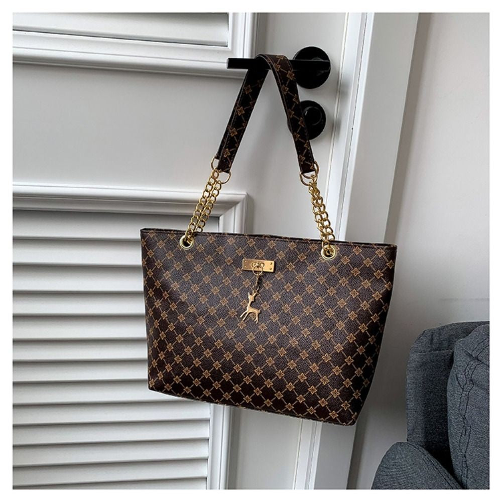 Women Luxury Design Tote Bag  Large Capacity Handbag Fashion Printing Shoulder Bag Trendy New Shopping Bag Purse