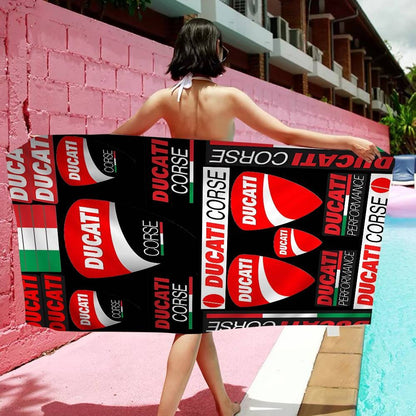 Ducati Motorcycle LOGO Printing Big Microfiber Beach Towels Towel Sand Beach Towels Pool Towel for Travel Swim Pool Yoga