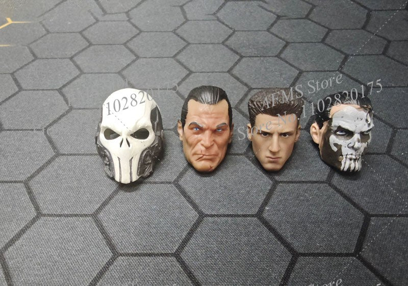 Máscara Punisher de 1/12 para Coleção, Unidade de Operações Especiais, Acessório Tático, Compatível com Boneco de Ação Soldado de 6 polegadas