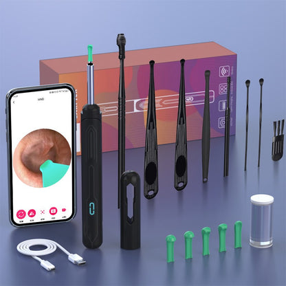 Conjunto de Limpeza de Ouvido com Câmera, Hastes para Ouvido, Otoscópio, Carregamento USB C, Ferramenta de Remoção de Cera com Endoscópio, Câmera Mini de Limpeza de Ouvido, Conjunto de Limpeza de Ouvido