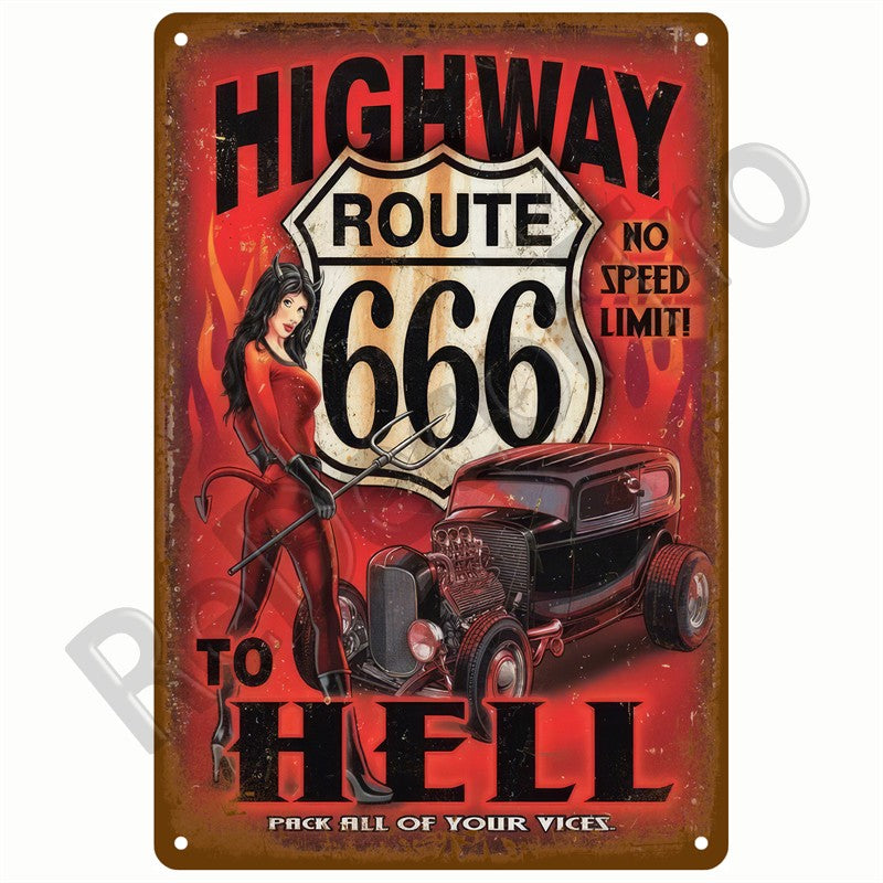 Retro Motor Oil Gas Tyre Racing Tin Sign Poster Iron Plates Metal Sign Garage Bar Pub Club Man Cave Home Decor Wall Decor Art