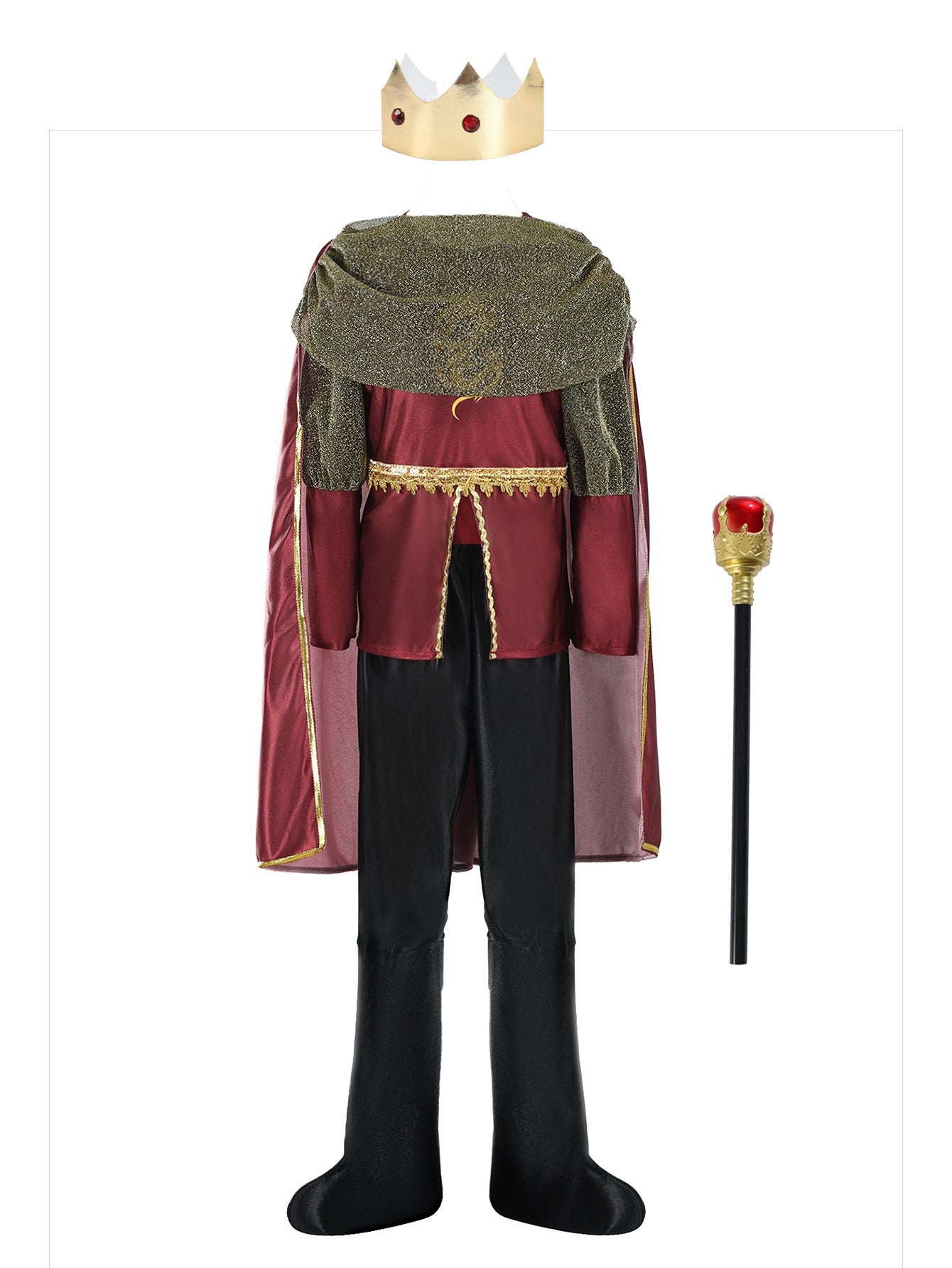 Boys Medieval King Costume Set with Crown & Scepter
