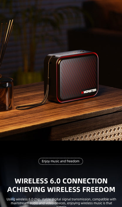 Caixa de Som Portátil Sem Fio Monster DS01 Outdoor BT V6.0 IP67 à Prova d'Água 1500mAh Mini Subwoofer de Alta Fidelidade Acústica Personalizada