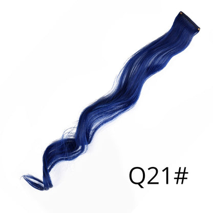Apliques Sintéticos Presilha de Uma Peça Extensões de Cabelo Arco-Íris Cabelo Sintético Liso Peças de Cabelo de 45cm Longo Ombré Rosa Roxo Vermelho Azul