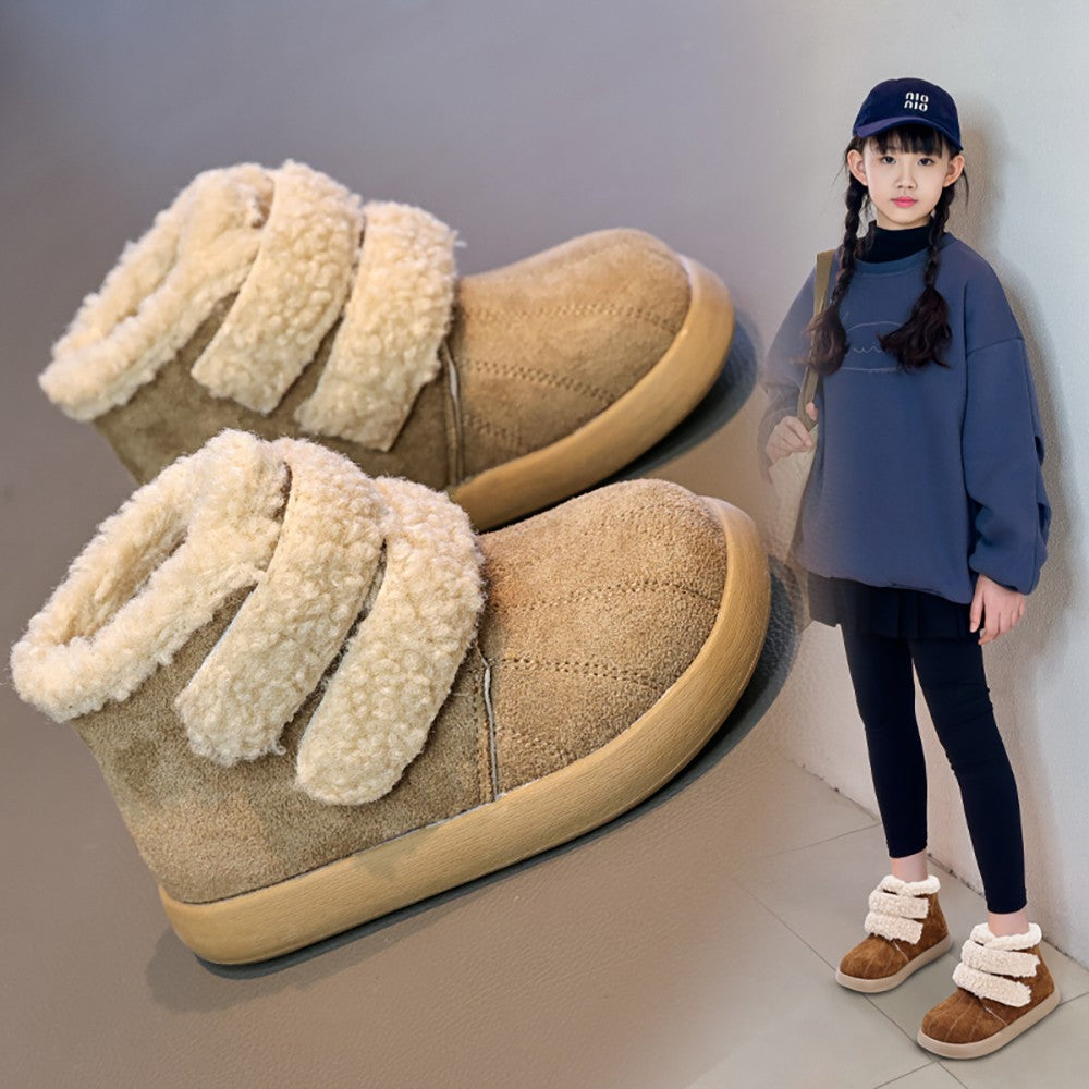 Thick Warm Plush Boots For Children 2025 New Designers Teenager Kid's Padded Boots Outdoor Hiking Boy's Girl's Snow Boots