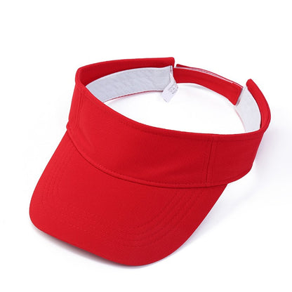 Men Women's Summer Sun Visor Hats Empty Top Solid Cotton Outdoor Sports Beach UV Protection Caps