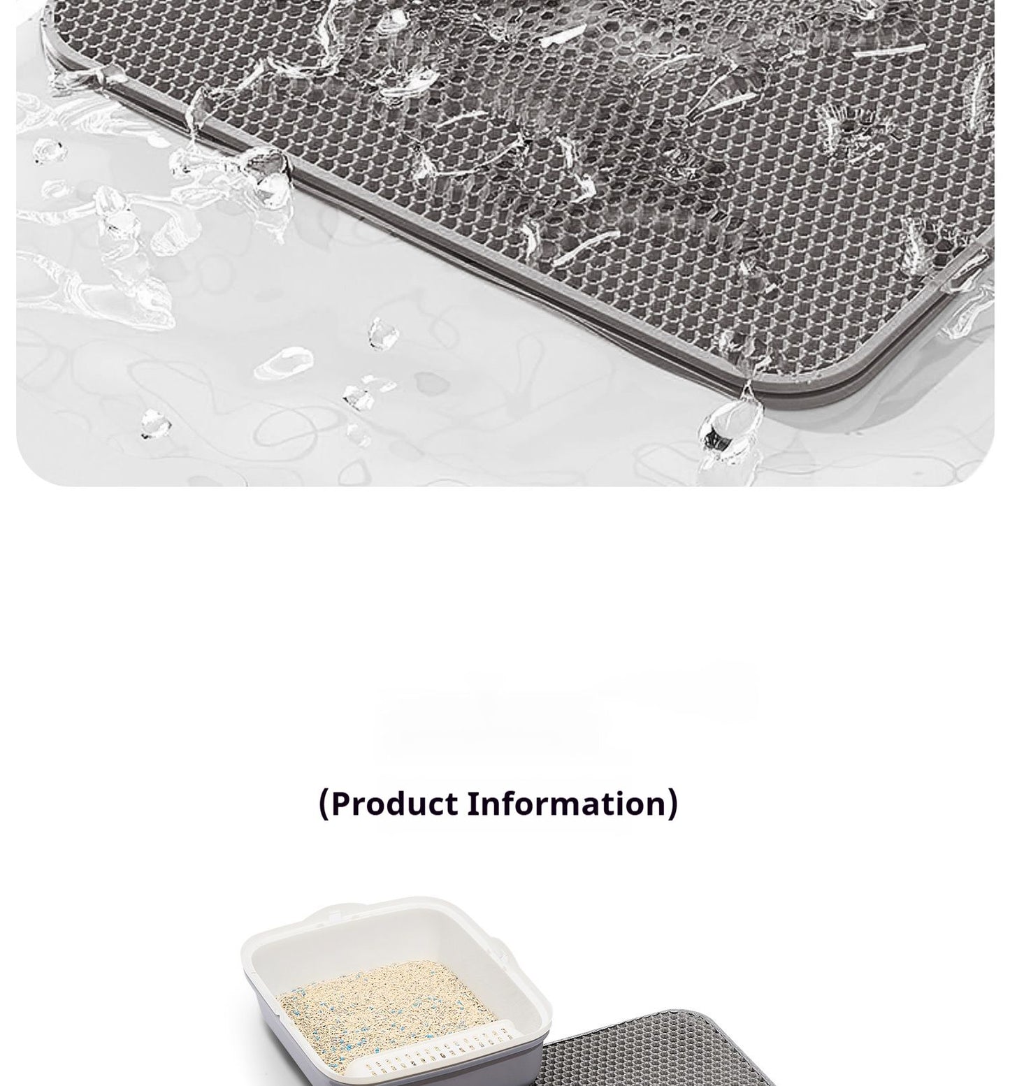 Tapete higiênico para gatos 60CMX90CM à prova d'água, camada dupla, para caixa de areia, tapete para gatos, tapete lavável e antiderrapante, para limpeza de animais de estimação