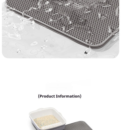Tapete higiênico para gatos 60CMX90CM à prova d'água, camada dupla, para caixa de areia, tapete para gatos, tapete lavável e antiderrapante, para limpeza de animais de estimação