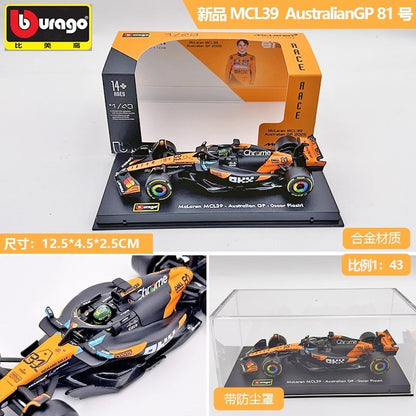 Novidade em Estoque Bburago Série F1 2025 1:43 2025 F1 Sf-25 Leclerc Rb21 Verstappen Mcl39 W16 Modelo Miniatura de Liga Brinquedos Personalizados Presentes