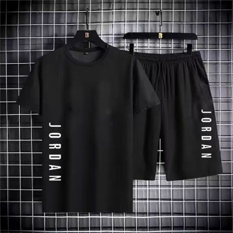 2025 summer fashion men's casual sports suit T-shirt shorts suit casual short sleeves suit jogging fitness clothing brand clothi