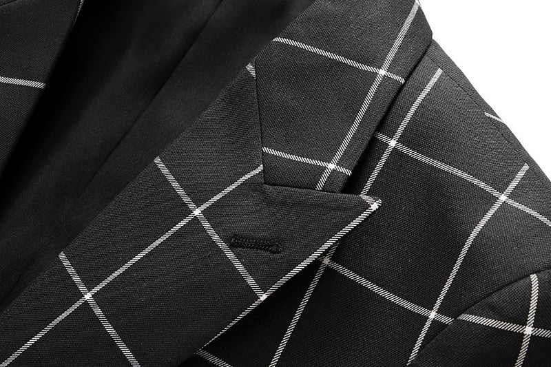 Single Breasted Plaid Suit Men's Clothing Fashion Simple Men Business Social Wedding Party Tuxedo Dress Blazers Jacket