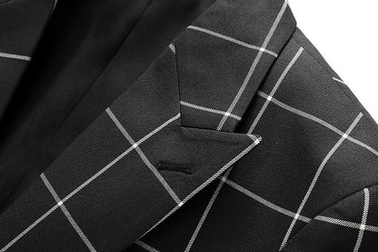 Single Breasted Plaid Suit Men's Clothing Fashion Simple Men Business Social Wedding Party Tuxedo Dress Blazers Jacket