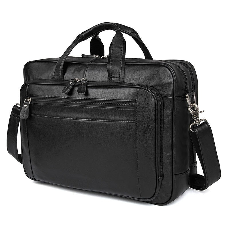 High Quality Genuine Leather Men Briefcase Business bag Crazy Horse Leather Large 17"inch Laptop Bag male Portfolio Office Case