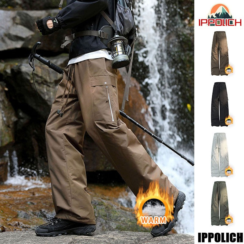 Calças de inverno masculinas para caminhada, impermeáveis, à prova de vento, calças de montanhismo, para manter aquecido, acampamento, trekking, esqui, calças com bolso com zíper