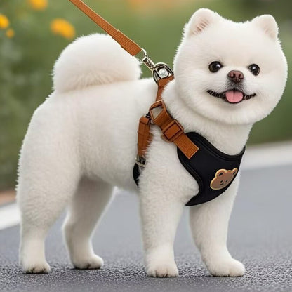 Coleira Peitoral para Cães e Gatos de Estimação Pequeno Médio Colete Respirável para Filhotes Alça de Peito para Bulldog Francês Chihuahua Acessórios para Animais de Estimação