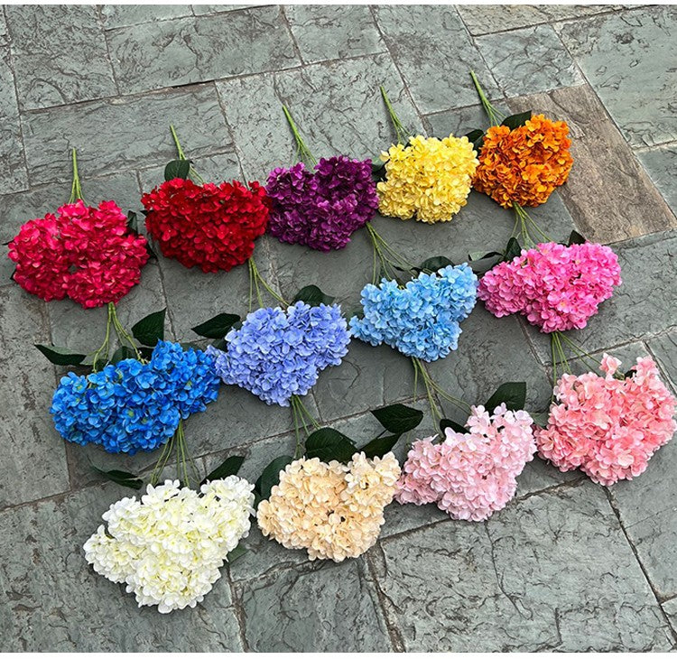 5 Heads Hydrangea Bouquet Silk Artificial Flowers for Party Wedding Living Room Decoration Accessories Home Decor Fake Flowers