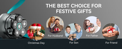 KENSEN Electric Head Shavers for Bald Men 6D Magnetic Razor Hair Trimmer USB Rechargeable LED Display Waterproof Beard Shavers