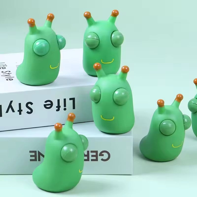 Funny Green Eye Caterpillar Pinch Toys Eyeball Burst Squeeze Toy Adult Kids Stress Relief Fidget Toy Creative Decompression Toy