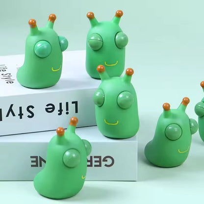 Funny Green Eye Caterpillar Pinch Toys Eyeball Burst Squeeze Toy Adult Kids Stress Relief Fidget Toy Creative Decompression Toy