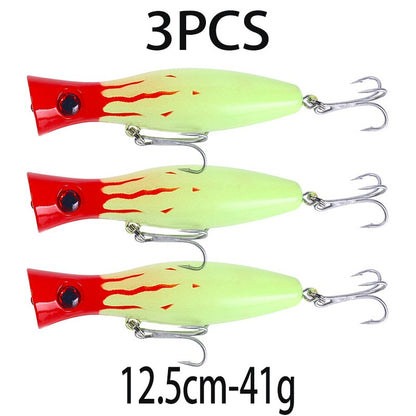 Iscas de Pesca Popper Topwater 11cm 23g 13cm 43g Pesca Boia Artificial Pesca de Baixo, Lúcio, Carpa, Wobbler, Artigos de Pesca